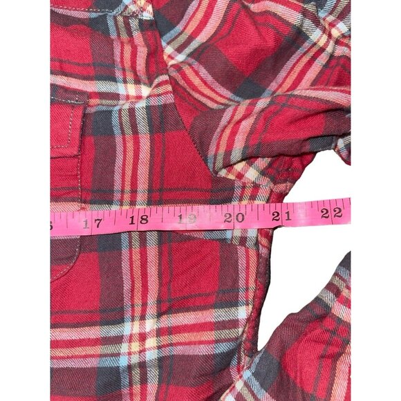 JACHS GIRLFRIEND Women's Size Small Red Flannel Shirt 100% Cotton Pearl Snap - Picture 8 of 13